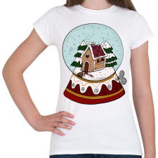 PRINTFASHION Karácsonyi hógömb - Női póló - Fehér női póló