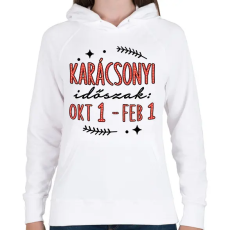 PRINTFASHION Karácsonyi időszak - Női kapucnis pulóver - Fehér