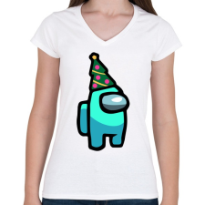 PRINTFASHION Karácsonyi Impostor - Női V-nyakú póló - Fehér női póló