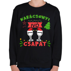 PRINTFASHION Karácsonyi ivó csapat - Gyerek pulóver - Fekete