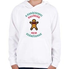 PRINTFASHION KARÁCSONYI KALÓRIÁK - Gyerek kapucnis pulóver - Fehér gyerek pulóver, kardigán