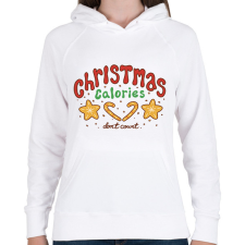 PRINTFASHION Karácsonyi kalóriák - Női kapucnis pulóver - Fehér női pulóver, kardigán