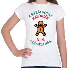 PRINTFASHION KARÁCSONYI KALÓRIÁK - Női póló - Fehér