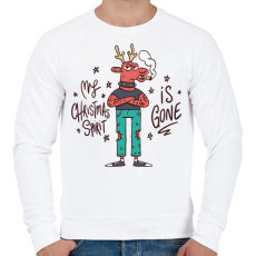 PRINTFASHION Karácsonyi kedv - kedvetlen - Férfi pulóver - Fehér