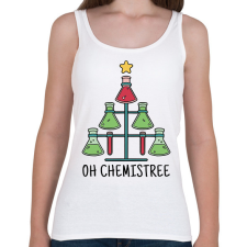 PRINTFASHION Karácsonyi kémia - Női atléta - Fehér női trikó