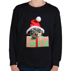 PRINTFASHION karácsonyi kiskutya - Gyerek pulóver - Fekete