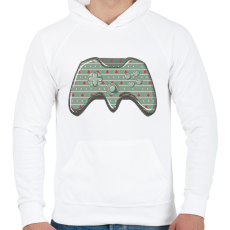 PRINTFASHION Karácsonyi kontroller - Férfi kapucnis pulóver - Fehér