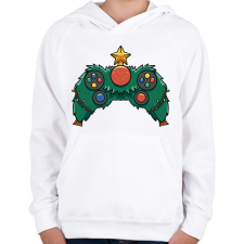 PRINTFASHION Karácsonyi kontroller - Gyerek kapucnis pulóver - Fehér gyerek pulóver, kardigán