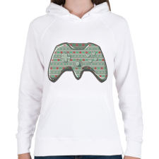 PRINTFASHION Karácsonyi kontroller - Női kapucnis pulóver - Fehér női pulóver, kardigán