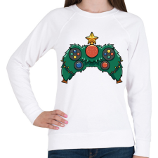 PRINTFASHION Karácsonyi kontroller - Női pulóver - Fehér női pulóver, kardigán