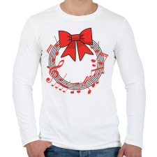 PRINTFASHION Karácsonyi koszorú - Férfi hosszú ujjú póló - Fehér férfi póló