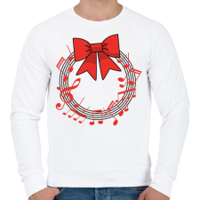 PRINTFASHION Karácsonyi koszorú - Férfi pulóver - Fehér férfi pulóver, kardigán