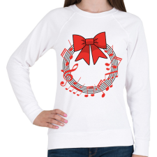 PRINTFASHION Karácsonyi koszorú - Női pulóver - Fehér női pulóver, kardigán