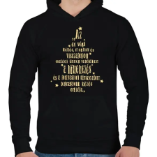 PRINTFASHION karácsonyi kritika - Férfi kapucnis pulóver - Fekete férfi pulóver, kardigán