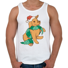 PRINTFASHION Karácsonyi kutya - Férfi atléta - Fehér