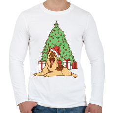 PRINTFASHION Karácsonyi kutya - Férfi hosszú ujjú póló - Fehér
