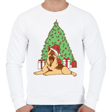PRINTFASHION Karácsonyi kutya - Férfi pulóver - Fehér férfi pulóver, kardigán