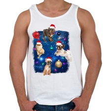 PRINTFASHION Karácsonyi kutyák - Férfi atléta - Fehér atléta, trikó