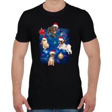 PRINTFASHION Karácsonyi kutyák - Férfi póló - Fekete