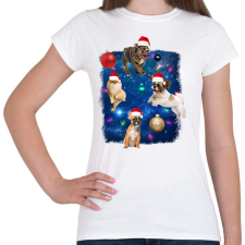 PRINTFASHION Karácsonyi kutyák - Női póló - Fehér női póló