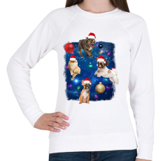 PRINTFASHION Karácsonyi kutyák - Női pulóver - Fehér