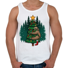 PRINTFASHION Karácsonyi lajhár - Férfi atléta - Fehér