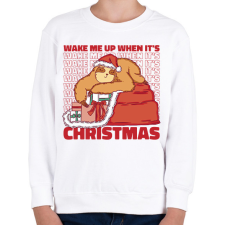 PRINTFASHION Karácsonyi lajhár - Gyerek pulóver - Fehér gyerek pulóver, kardigán