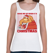 PRINTFASHION Karácsonyi lajhár - Női atléta - Fehér női trikó