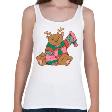 PRINTFASHION Karácsonyi maci - Női atléta - Fehér