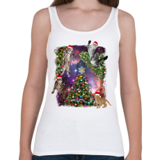 PRINTFASHION Karácsonyi macskák - Női atléta - Fehér