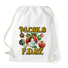 PRINTFASHION Karácsonyi Macskás Fadísz  - Sportzsák, Tornazsák - Fehér tornazsák