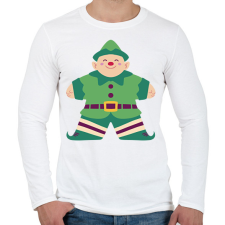 PRINTFASHION Karácsonyi manó - Férfi hosszú ujjú póló - Fehér férfi póló