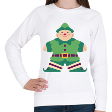 PRINTFASHION Karácsonyi manó - Női pulóver - Fehér női pulóver, kardigán