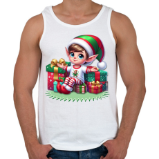 PRINTFASHION Karácsonyi manófiú - Férfi atléta - Fehér