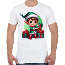 PRINTFASHION Karácsonyi manófiú - Férfi póló - Fehér férfi póló