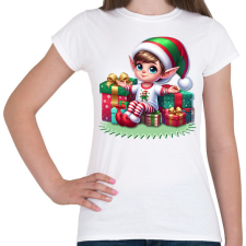 PRINTFASHION Karácsonyi manófiú - Női póló - Fehér női póló
