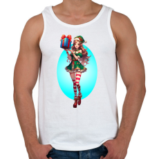 PRINTFASHION Karácsonyi manólány - Férfi atléta - Fehér
