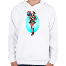 PRINTFASHION Karácsonyi manólány - Gyerek kapucnis pulóver - Fehér