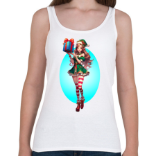 PRINTFASHION Karácsonyi manólány - Női atléta - Fehér női trikó