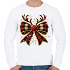 PRINTFASHION Karácsonyi masni - Férfi pulóver - Fehér férfi pulóver, kardigán