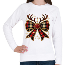 PRINTFASHION Karácsonyi masni - Női pulóver - Fehér női pulóver, kardigán