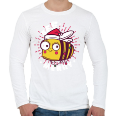 PRINTFASHION Karácsonyi méh - Férfi hosszú ujjú póló - Fehér