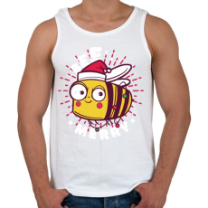 PRINTFASHION Karácsonyi méhecske - Férfi atléta - Fehér