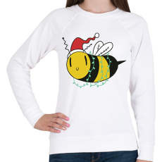 PRINTFASHION Karácsonyi méhecske - Női pulóver - Fehér