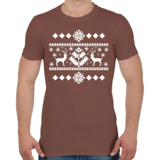 PRINTFASHION Karácsonyi minta fehér - Férfi póló - Mogyoróbarna férfi póló