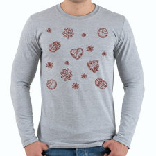 PRINTFASHION Karácsonyi minta - Férfi hosszú ujjú póló - Sport szürke férfi póló