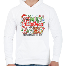 PRINTFASHION karácsonyi minta - Férfi kapucnis pulóver - Fehér