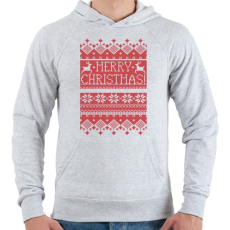 PRINTFASHION Karácsonyi minta - Férfi kapucnis pulóver - Sport szürke