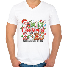 PRINTFASHION karácsonyi minta - Férfi V-nyakú póló - Fehér férfi póló