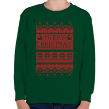 PRINTFASHION Karácsonyi minta - Gyerek pulóver - Sötétzöld gyerek pulóver, kardigán